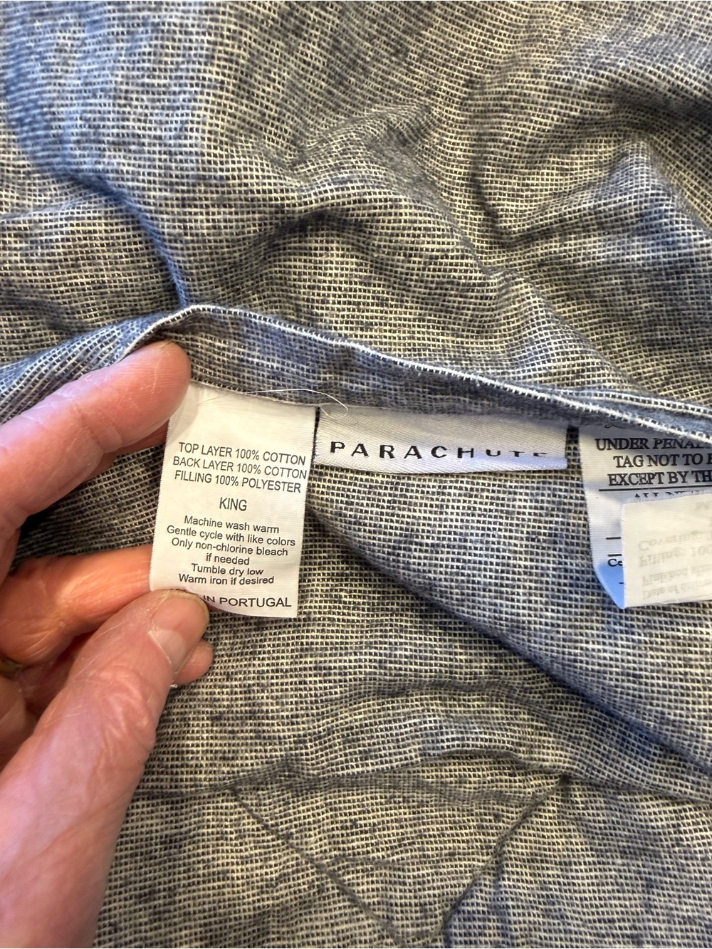 Parachute Heather Gray King Size Pillow Shams set of 2 - 100% cotton - Picture 2 of 4